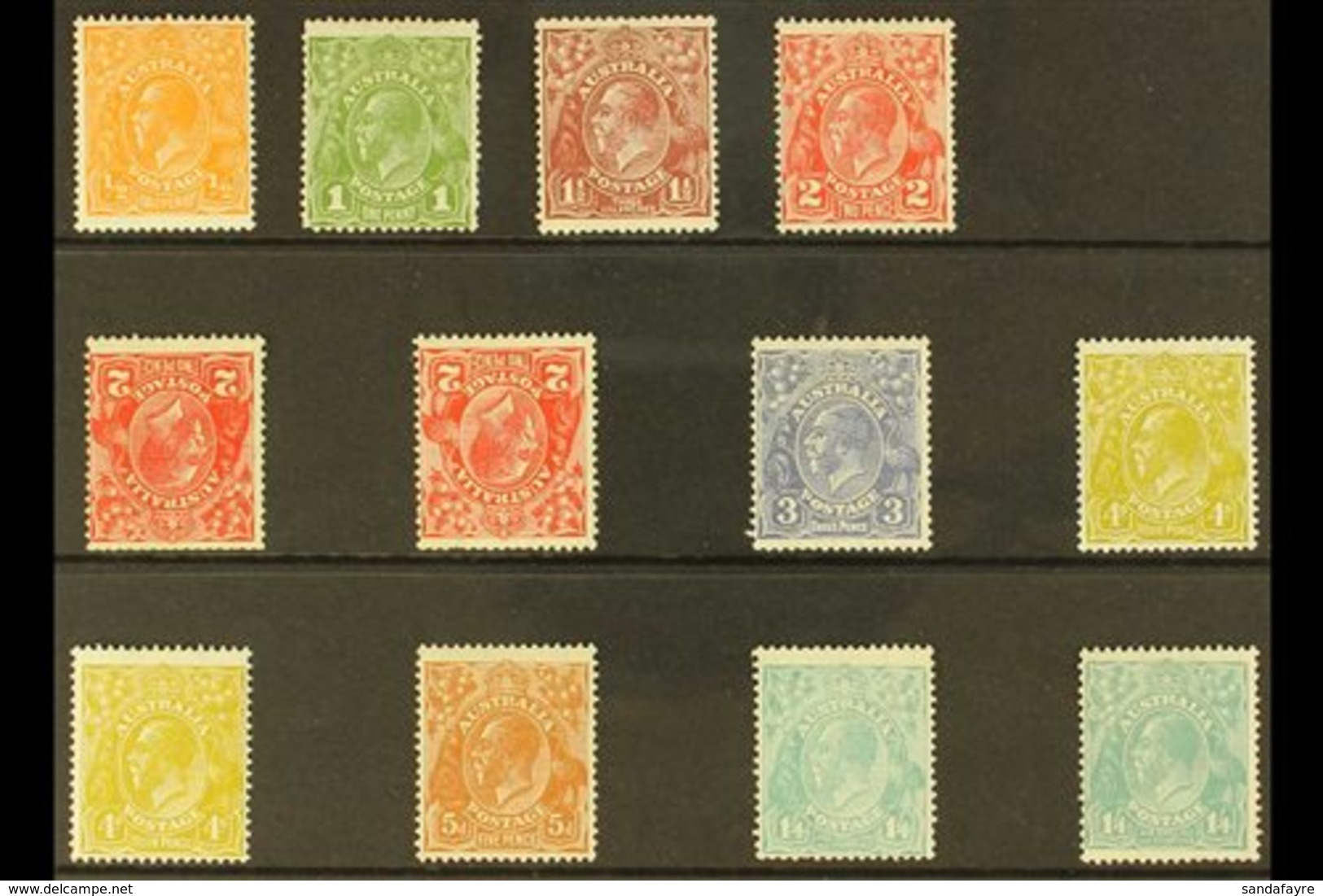 1931-36 MINT KGV HEADS "C Of A" Over Crown Watermark Selection On A Stock Card. Includes Most Values To 1s4d Shades Inc  - Autres & Non Classés