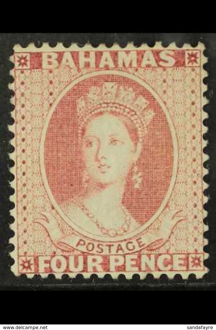 1863-77 (wmk CC, Perf 14) 4d Dull Rose, SG 36, Fine Fresh Mint. Rare! For More Images, Please Visit Http://www.sandafayr - Other & Unclassified