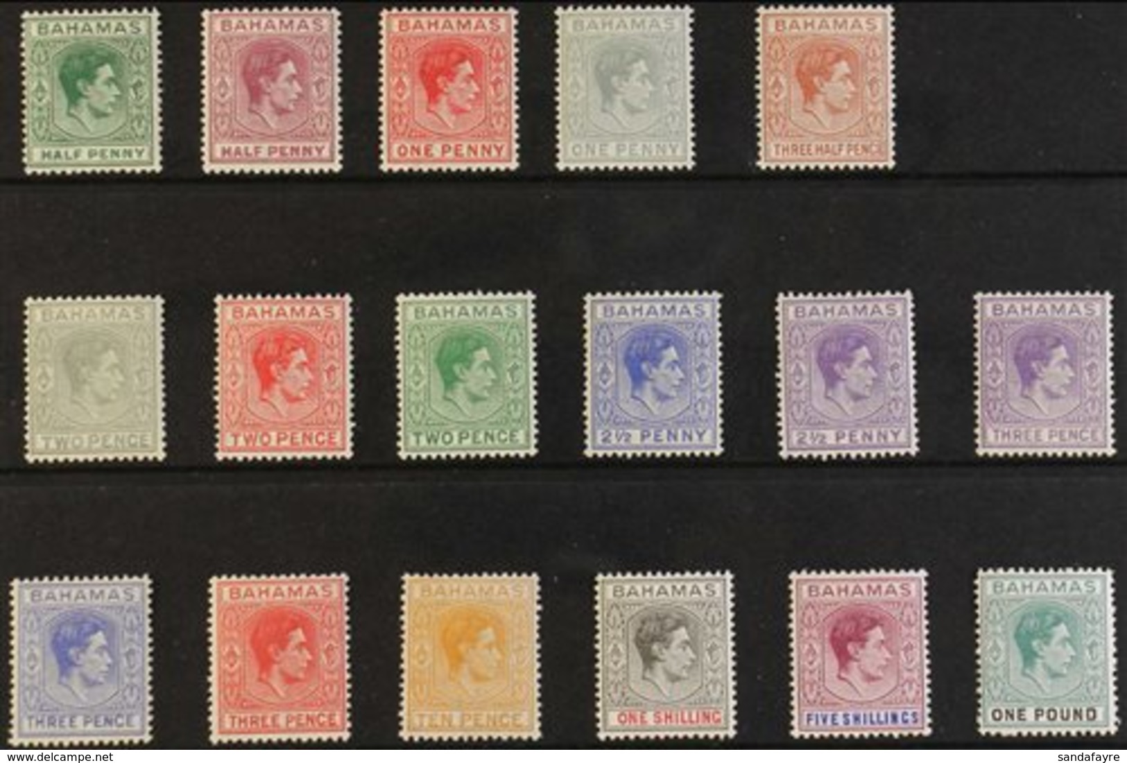 1938-52 Definitive Complete "Basic" Set, SG 149/57a, Never Hinged Mint (17 Stamps) For More Images, Please Visit Http:// - Sonstige & Ohne Zuordnung