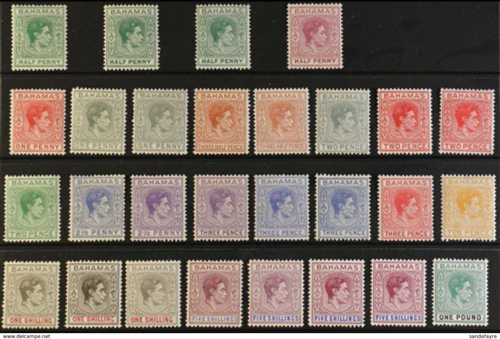 1938-52 KGVI DEFINITIVE COLLECTION. An All Different Definitives Selection Presented On A Stock Card, Includes A Complet - Autres & Non Classés