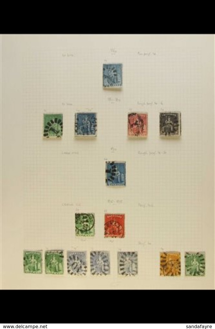 1860-1970 ATTRACTIVE FINE USED COLLECTION On Leaves, Inc 1860 1d Pin-perf (on All Four Sides), 1861-70 To 1s Inc ½d & 6d - Barbades (...-1966)
