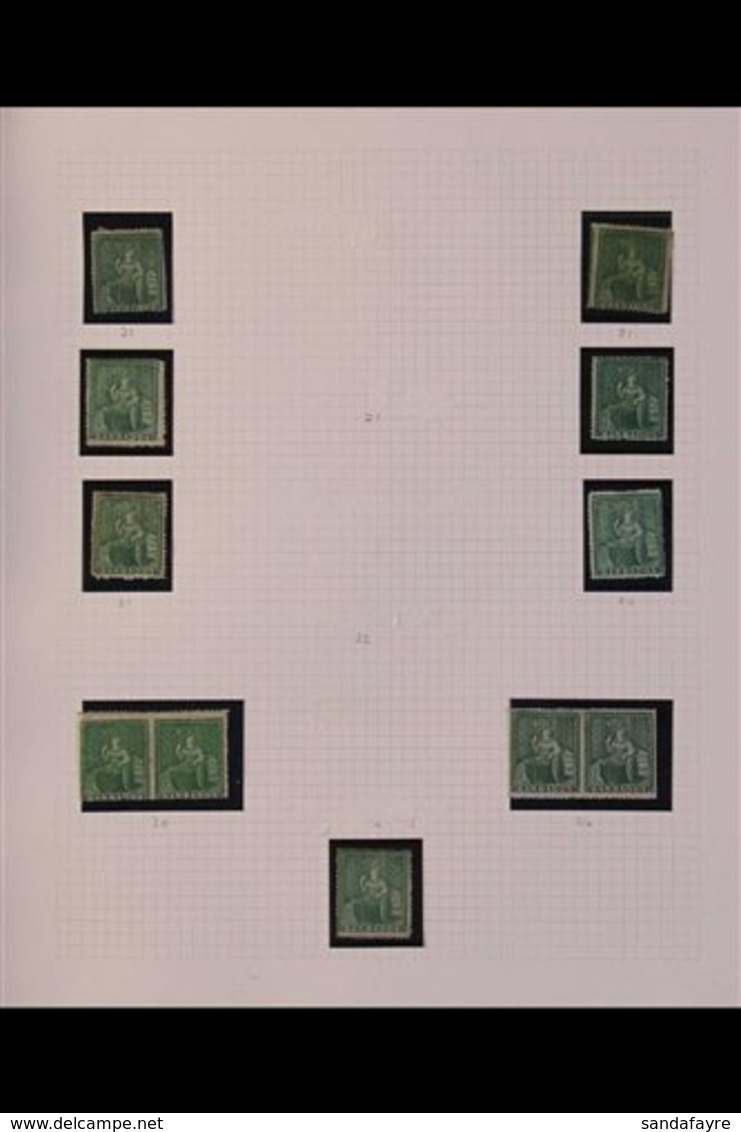 1861 - 1870 ROUGH PERF BRITANNIA COLLECTION Mint And Used Written Up On Pages Including Some Duplication With ½d Green M - Barbades (...-1966)