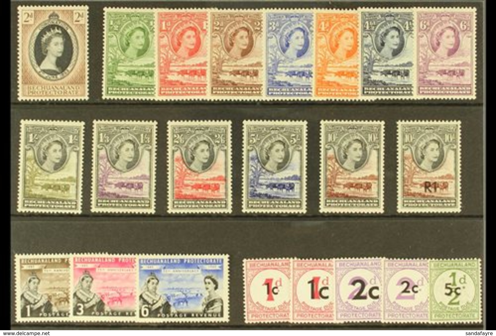 1953-1961 NEVER HINGED MINT All Different Selection. Includes 1955-58 Definitives Complete Set And 1961 1R On 10s. (22 S - Autres & Non Classés