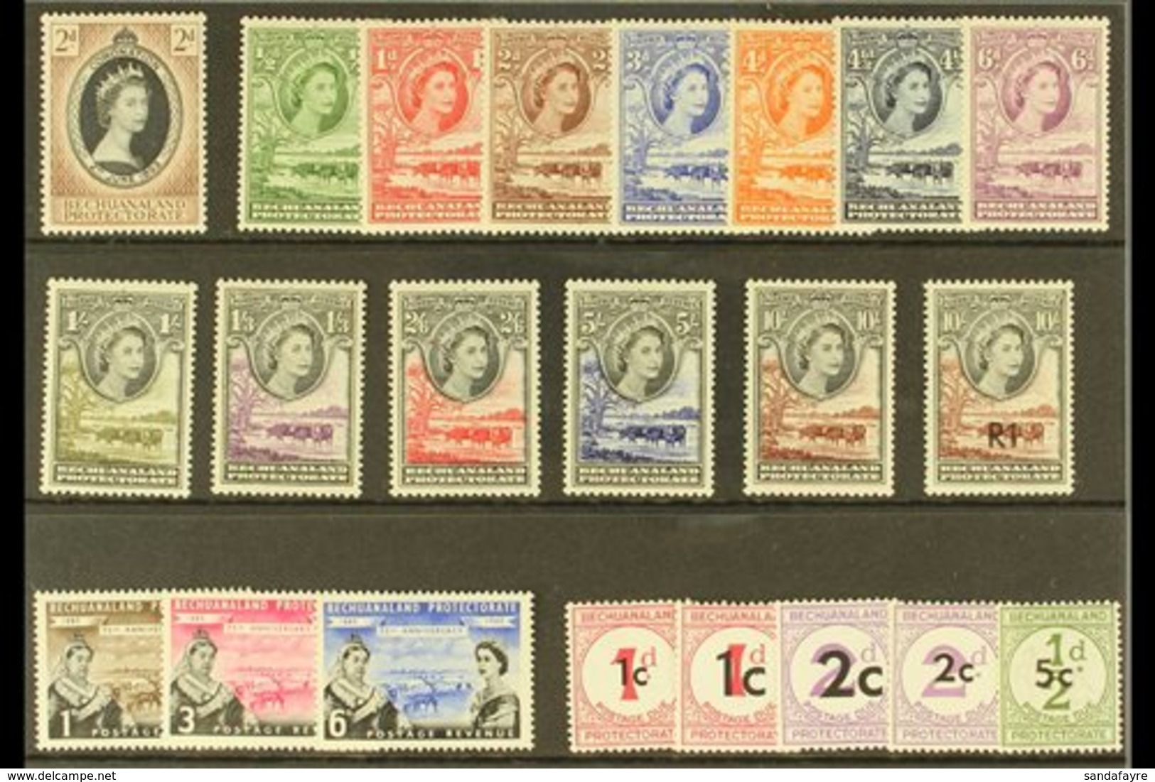1953-1961 NEVER HINGED MINT All Different Selection. Includes 1955-58 Definitives Complete Set And 1961 1R On 10s. (22 S - Other & Unclassified