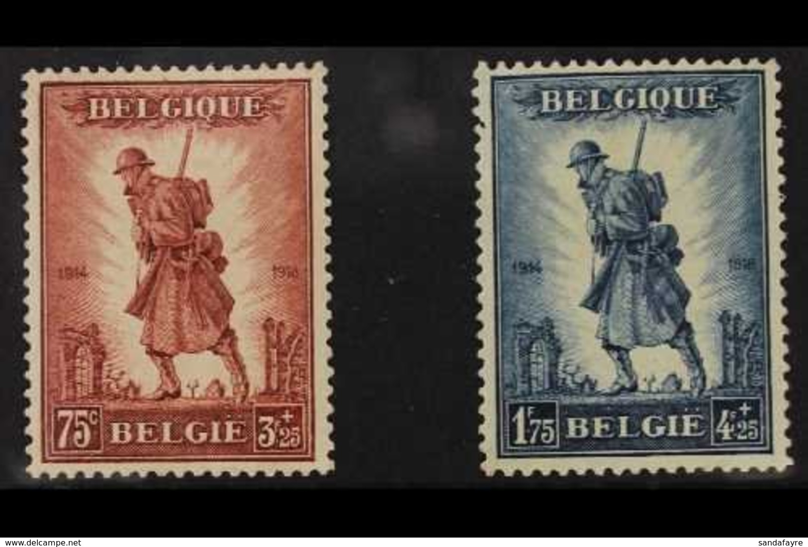 1932 Infantry Memorial Complete Set (SG 618/19, Michel 342/43, COB 351/52), Fine Never Hinged Mint, Very Fresh. (2 Stamp - Altri & Non Classificati