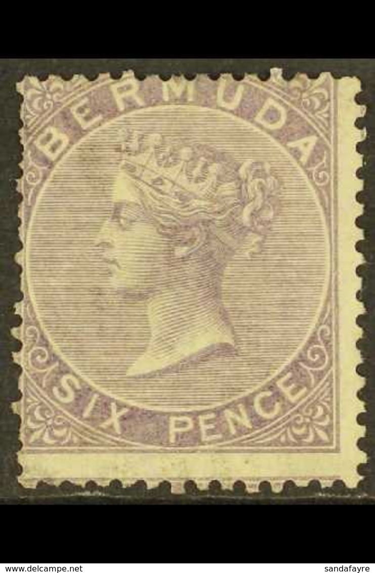 1865-1903 6d Dull Purple, SG 6, Unused No Gum, Some Short Perfs, Centred To Upper Left, Fresh Colour, Cat £1,000. For Mo - Bermuda
