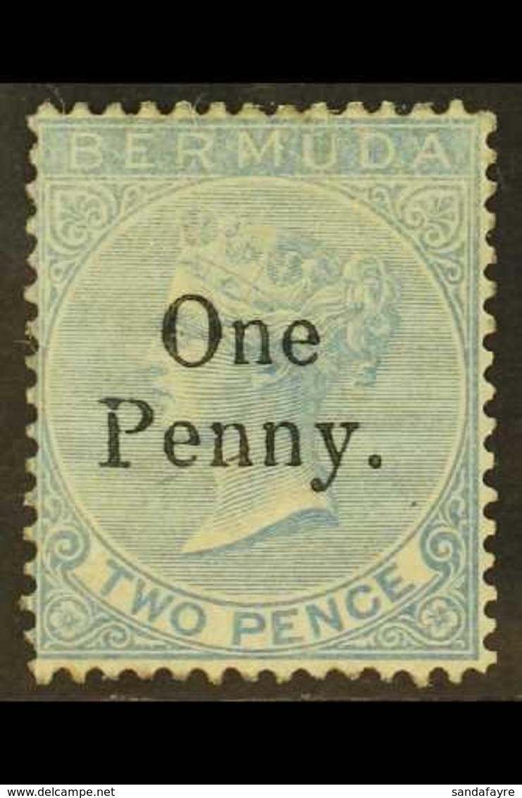 1875 1d On 2d, SG 15, Fresh Mint With Large Part Original Gum. For More Images, Please Visit Http://www.sandafayre.com/i - Bermudes