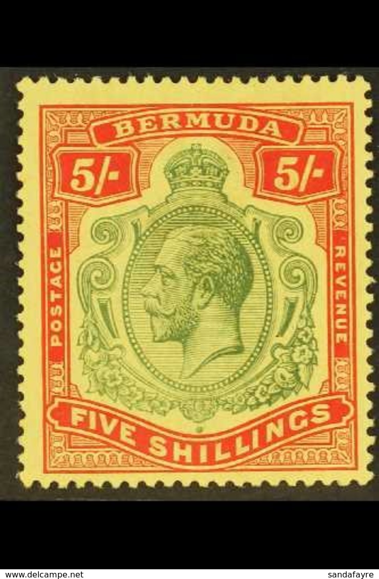 1918-22 5s Deep Green & Deep Red/yellow, SG 53, Very Fine Mint For More Images, Please Visit Http://www.sandafayre.com/i - Bermudes