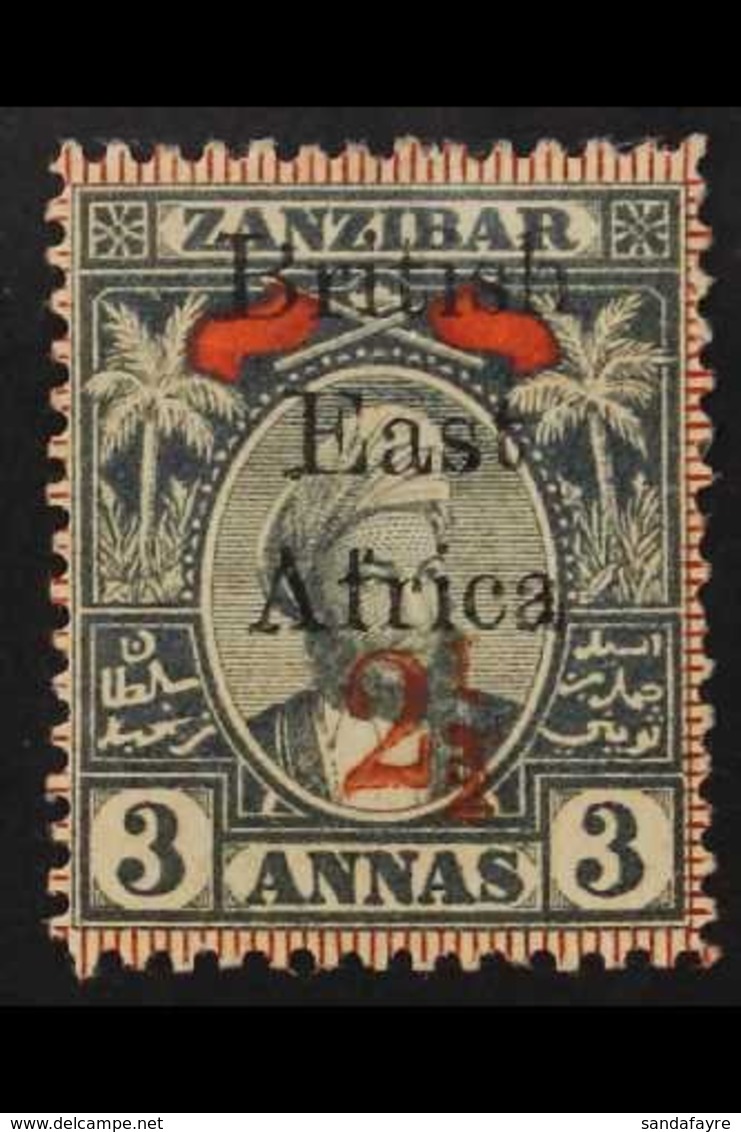 1897 Zanzibar Overprinted 2½ On 3a Grey And Red, SG 89, Fine Mint. For More Images, Please Visit Http://www.sandafayre.c - Britisch-Ostafrika