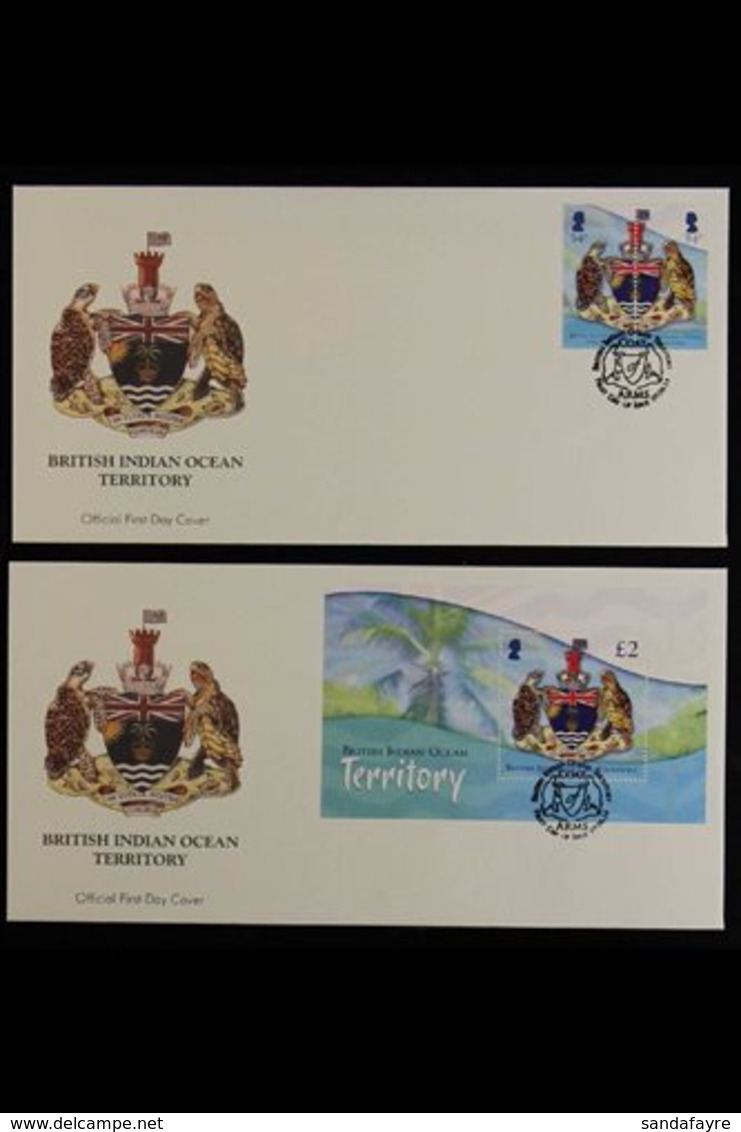 2014-17 FIRST DAY COVERS GROUP Incl. 2014 Arms Pair And Miniature Sheet, 2016 Sharks Set, QEII 90th Birthday, Authors, H - Brits Indische Oceaanterritorium