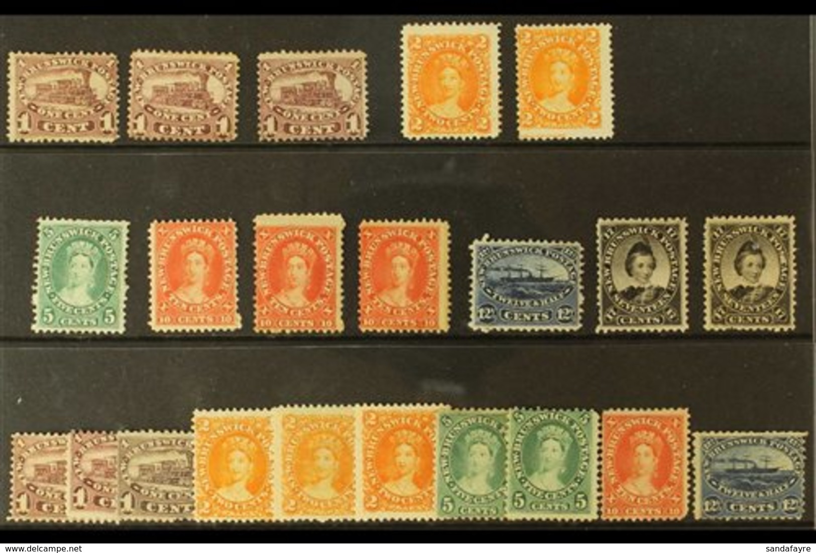 1860-63 MINT & UNUSED SELECTION Presented On A Stock Card That Includes All Values To 17c Mint & All Value To 12½c Unuse - Andere & Zonder Classificatie