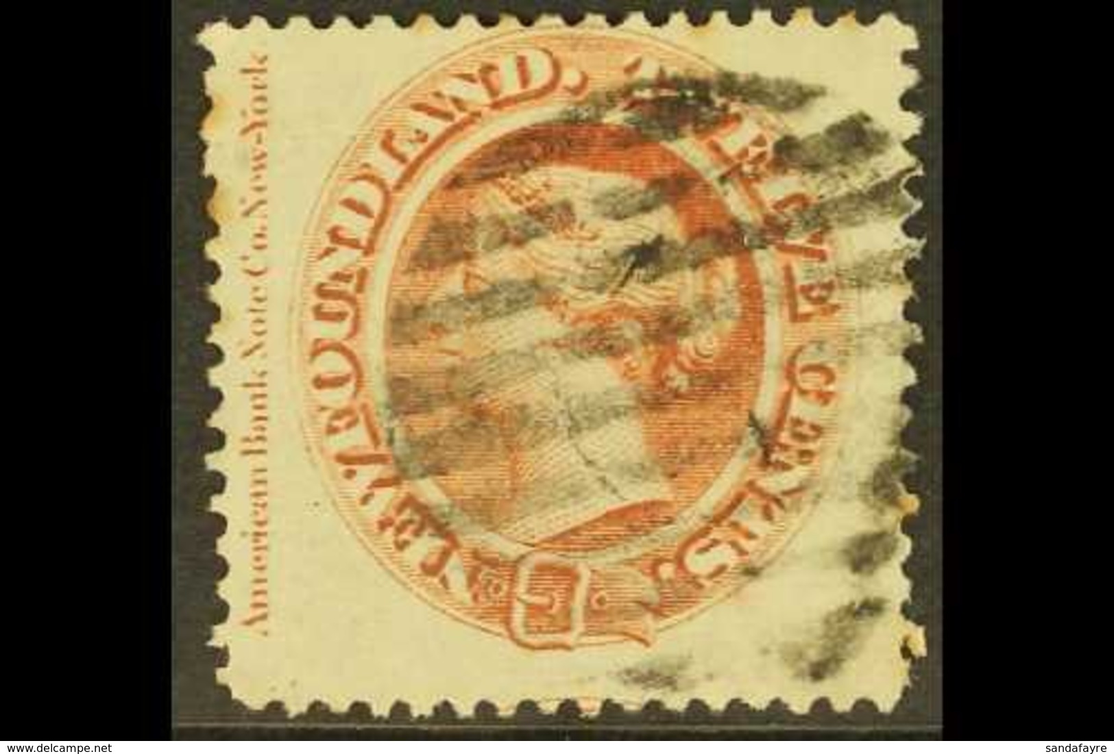 1865-70 12c Red-brown Queen, SG 28, Showing Full American Bank Note Co Imprint At Left, Good Colour And Neatly Cancelled - Sonstige & Ohne Zuordnung