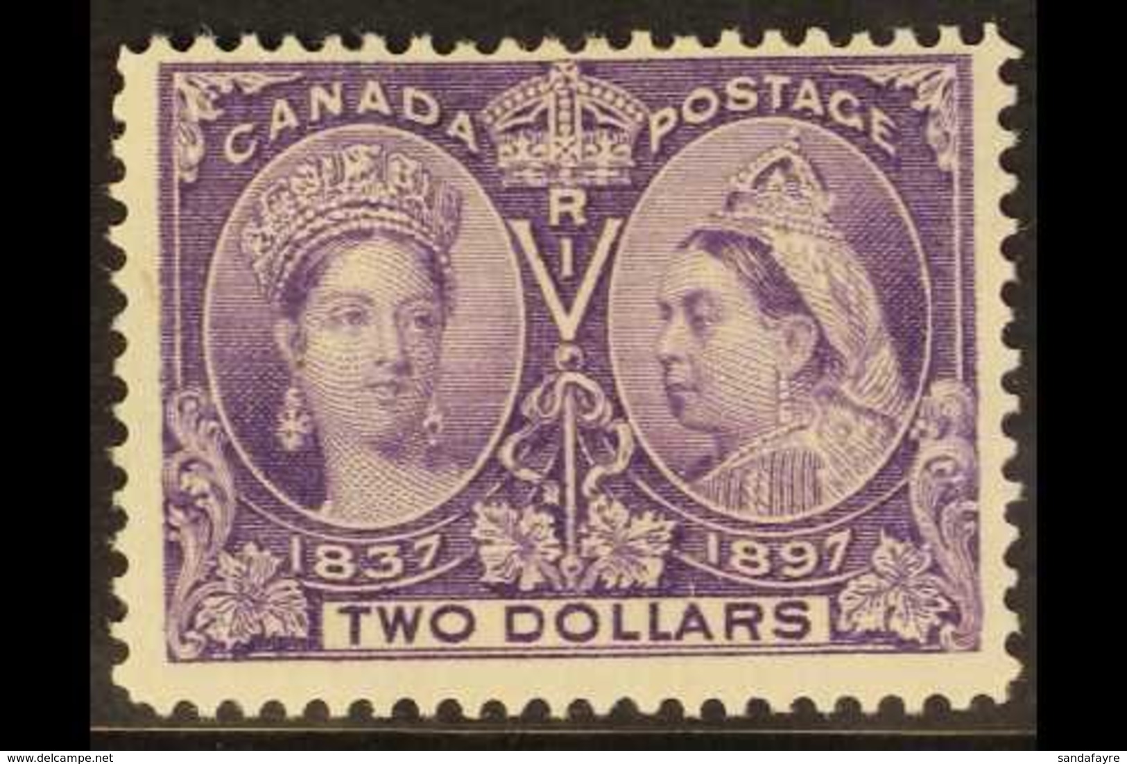 1897 $2 Deep Violet "Jubilee", SG 137, Unitrade 62, Fine Mint  For More Images, Please Visit Http://www.sandafayre.com/i - Other & Unclassified