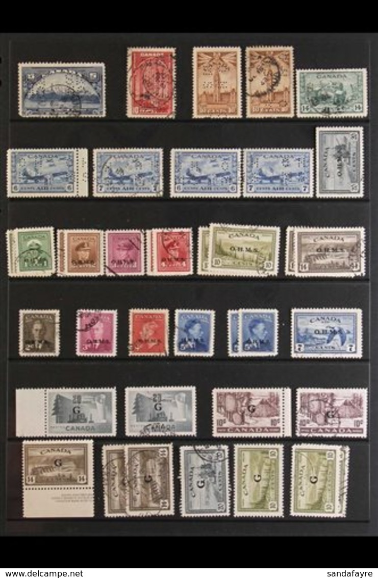 OFFICIALS 1933-63 Mint And Used Assembly, Includes (OHMS Punctured) 1933 5c UPU Used, (OHMS Overprinted) Range To 20c Us - Sonstige & Ohne Zuordnung