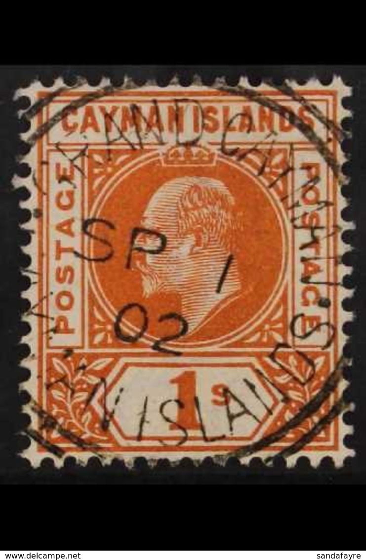 1902-03 1s Orange, Watermark Crown CA, Very Fine Used With Neat Cds Cancellation. For More Images, Please Visit Http://w - Iles Caïmans