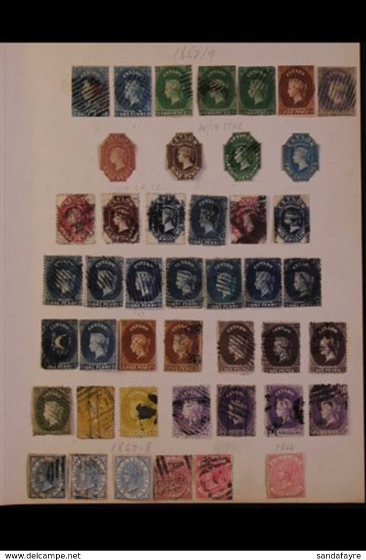 1857 TO 1935 WONDERFUL OLDE TYME STAMP HOARDERS COLLECTION Of Both Mint And Used Stamps Untidily Arranged On Ancient Hom - Ceylan (...-1947)