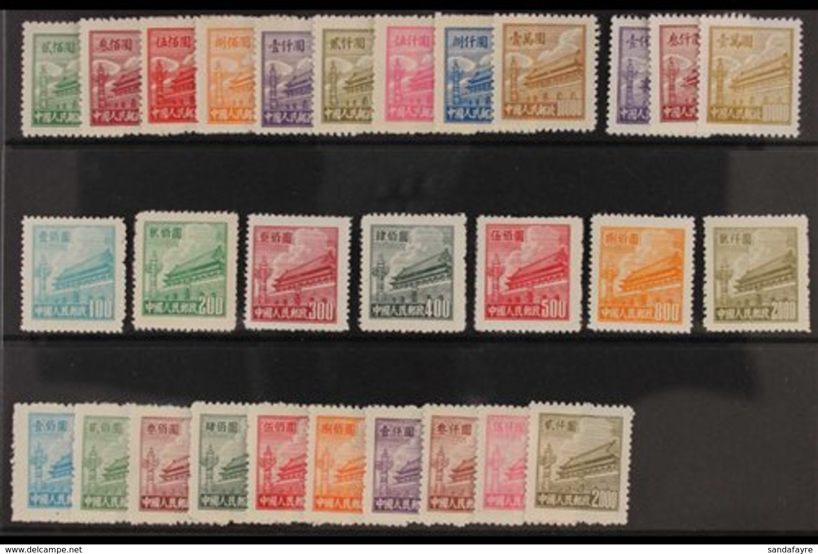 1950 GATES OF HEAVENLY PEACE ISSUES. Four Early Sets Being The 1950 Gates Set SG1412/20 + The Typo Set SG1420a/c, The 19 - Andere & Zonder Classificatie