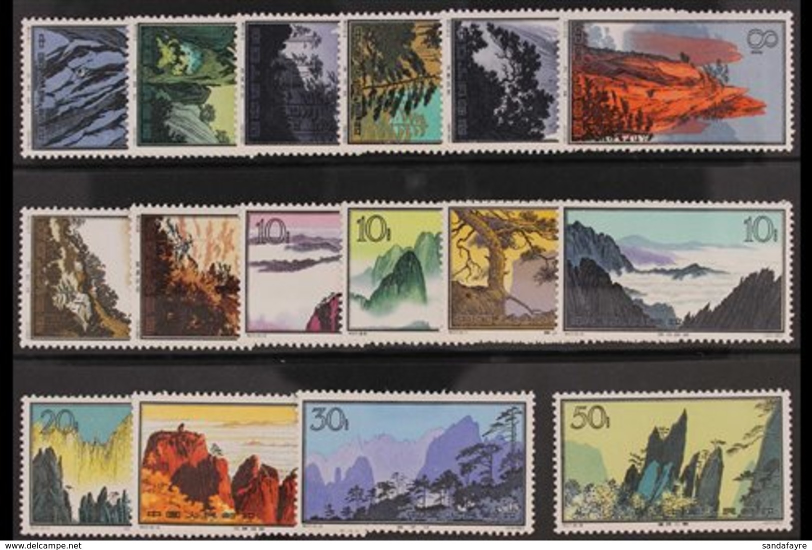 1963 Hwangshan Landscapes Set Complete, SG 2124/39, Very Fine Mint (16 Stamps) For More Images, Please Visit Http://www. - Sonstige & Ohne Zuordnung