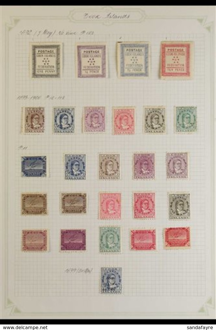 1892-1919 VALUABLE OLD TIME MINT COLLECTION. An Attractive Assembly Presented On A Pair Of Old Pages, With 1892 1d And 1 - Cookeilanden