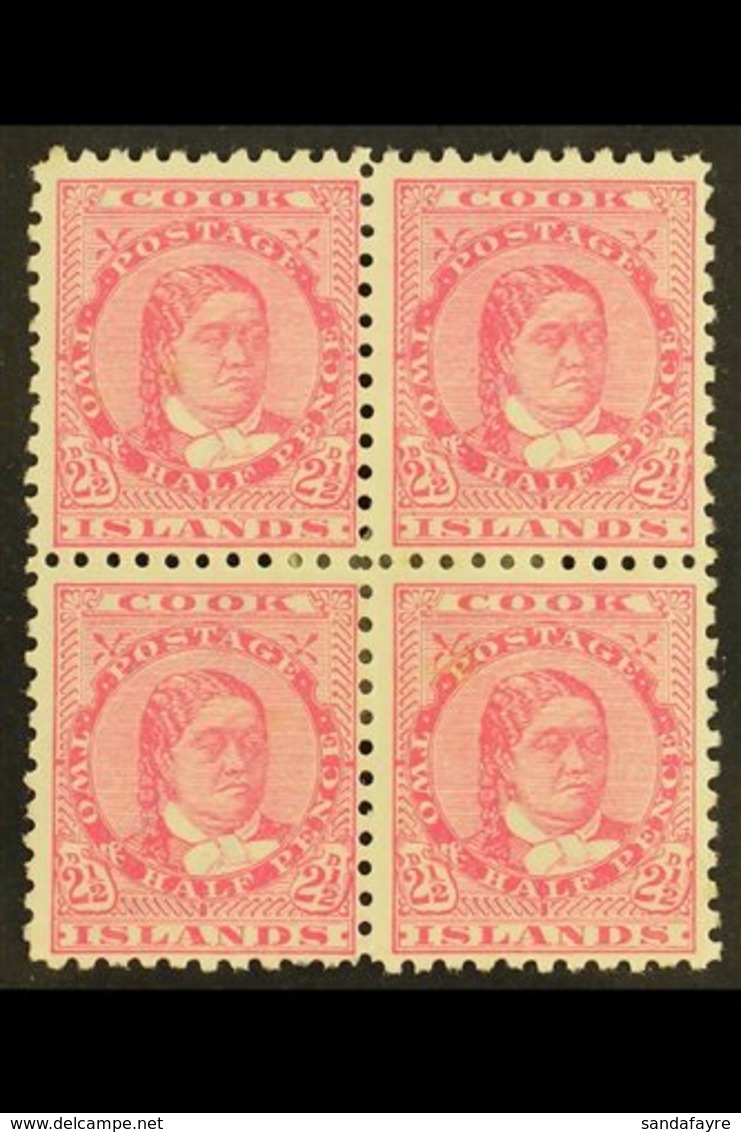 1893-1900 2½d Pale Rose Perf 11, SG 16, Fine Mint BLOCK Of 4, Fresh. (4 Stamps) For More Images, Please Visit Http://www - Cookeilanden