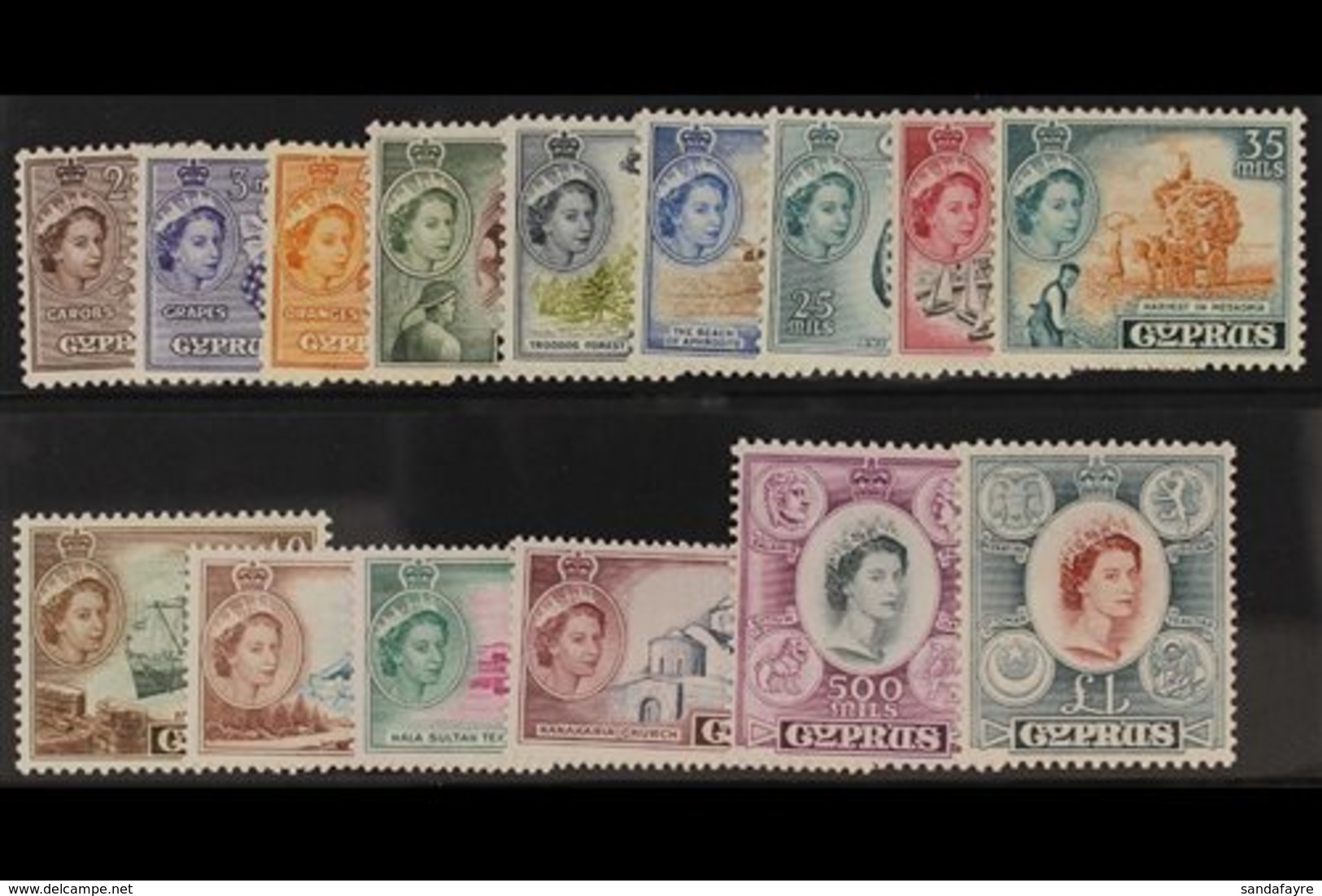 1955 Pictorial Complete Set, SG 173/187, Fine Never Hinged Mint. (15 Stamps) For More Images, Please Visit Http://www.sa - Sonstige & Ohne Zuordnung