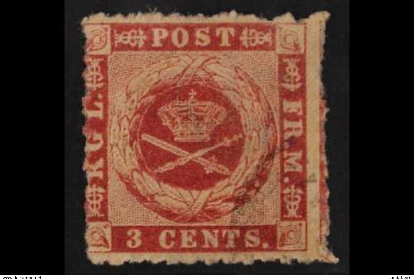 1872-73 3c Carmine-red, Perf 12½, Facit 3, SG 6, Fine Used. For More Images, Please Visit Http://www.sandafayre.com/item - Dänisch-Westindien