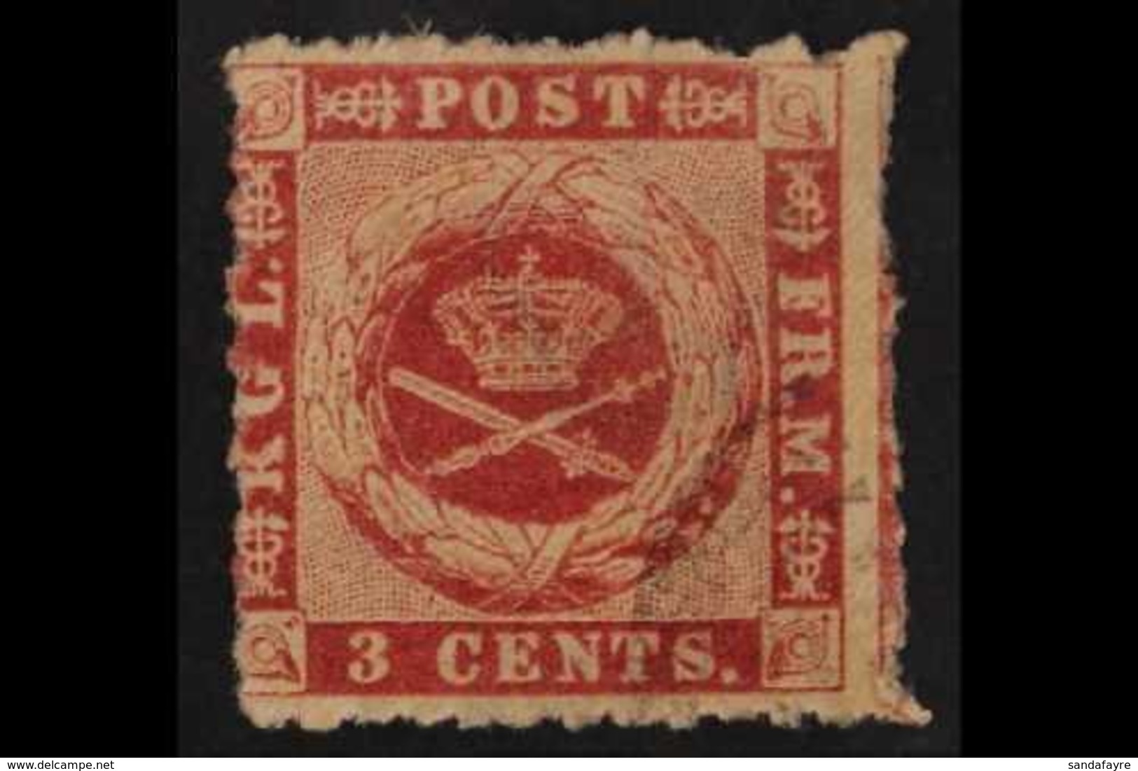 1872-73 3c Carmine-red, Perf 12½, Facit 3, SG 6, Fine Used. For More Images, Please Visit Http://www.sandafayre.com/item - Deens West-Indië