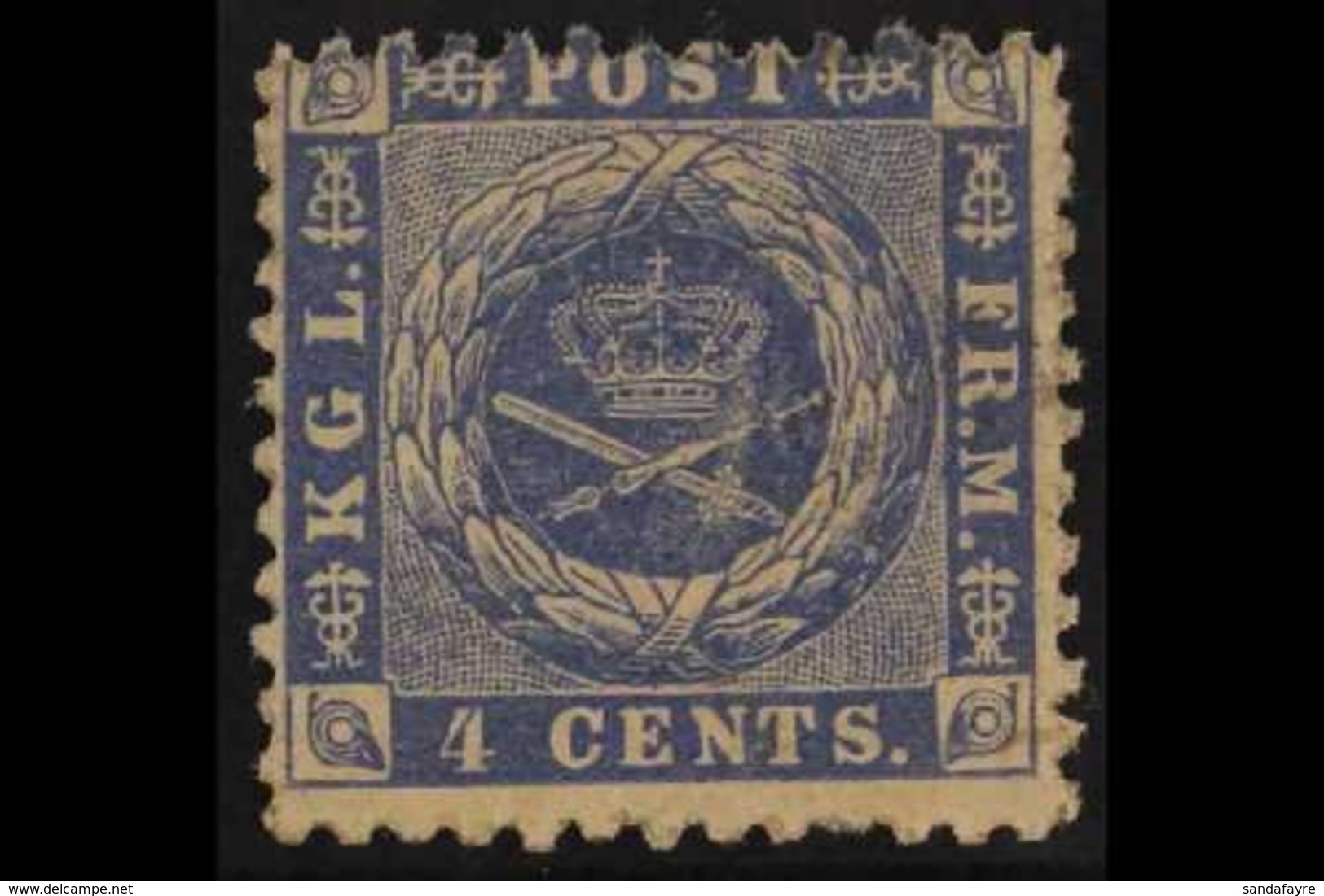1872-73 4c Ultramarine, Perf 12½, Facit 4, Never Hinged Mint. For More Images, Please Visit Http://www.sandafayre.com/it - Danish West Indies