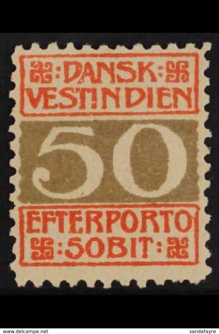 POSTAGE DUE 1905 50b Grey And Red, Perf 11½ (line), Facit L8 C3 Or SG D63b, Fine Mint. For More Images, Please Visit Htt - Danish West Indies