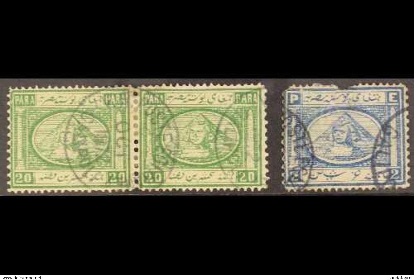 USED ABROAD : GALIPOLI (TURKEY) 1872 Fine Cds Strike On 20pa Pair, And Part Strike On 2pi (faults). (3 Stamps) For More  - Autres & Non Classés