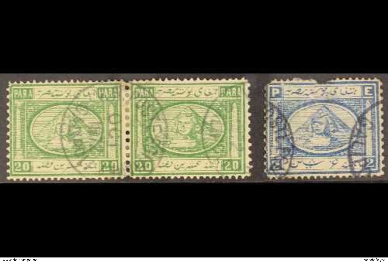 USED ABROAD : GALIPOLI (TURKEY) 1872 Fine Cds Strike On 20pa Pair, And Part Strike On 2pi (faults). (3 Stamps) For More  - Andere & Zonder Classificatie