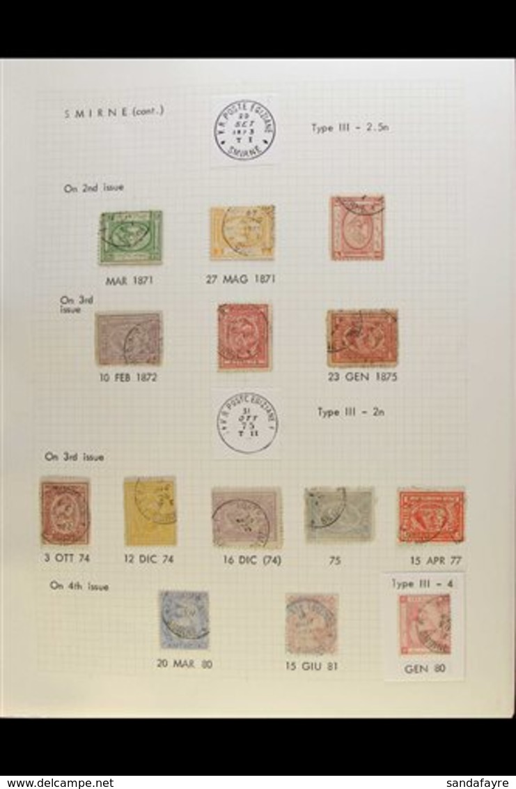 USED IN TURKEY (SMIRNE) A Beautiful Collection Of Egyptian Stamps From The 1866 2pi To The 1879 Issue Variously Postmark - Sonstige & Ohne Zuordnung