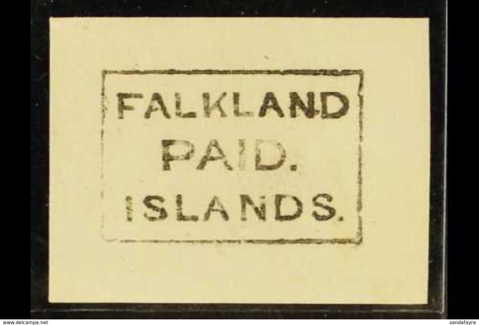 1869-76 "Falkland Islands Paid" Frank On Small Piece, SG FR1, Fine. For More Images, Please Visit Http://www.sandafayre. - Falkland Islands