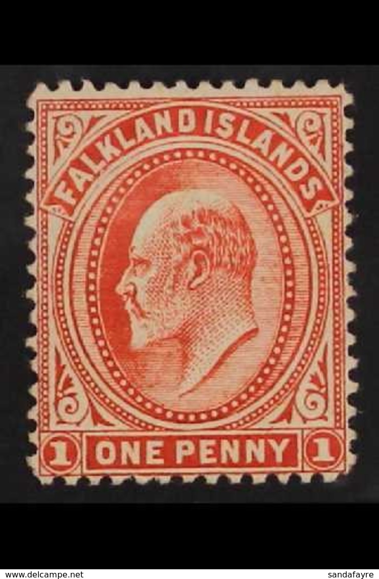 1904-12 1d Dull Coppery Red On Thick Paper, SG 44d, Very Fine Mint. Brandon Certificate. For More Images, Please Visit H - Falklandeilanden