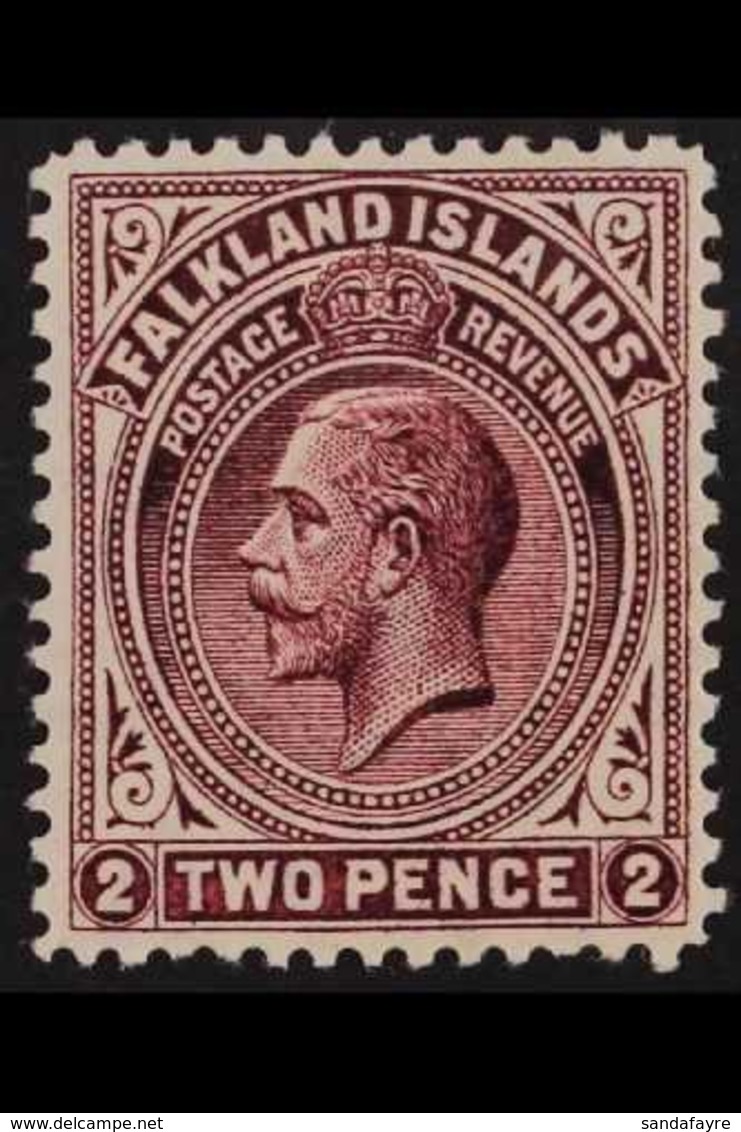 1912-20 2d Maroon Line Perf 14, SG 62b, Very Fine Mint. Scarce. For More Images, Please Visit Http://www.sandafayre.com/ - Falklandeilanden