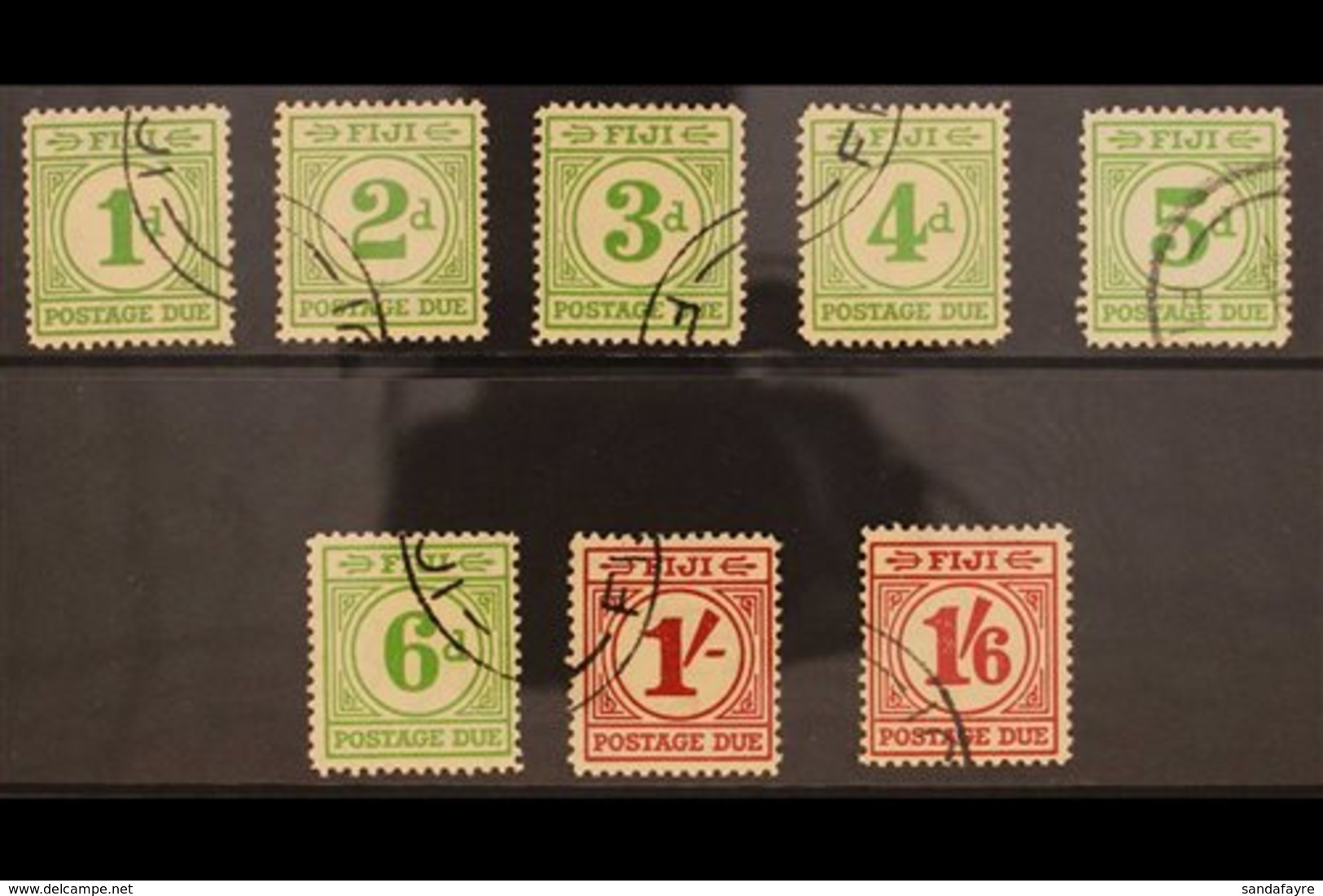 POSTAGE DUES 1940 Emerald And Carmine Set, SG D11/17, Very Fine Used. Cto As Usual, 1s And 1s 6d With RPS Certificates.  - Fidji (...-1970)