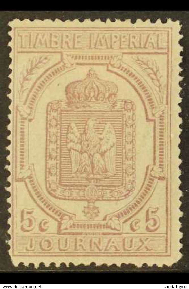 NEWSPAPER STAMPS 1869 5c Lilac, Perf 11½x12½, Yvert 10, Mint With Light Horizontal Corner Crease. An Extremely Scarce St - Autres & Non Classés