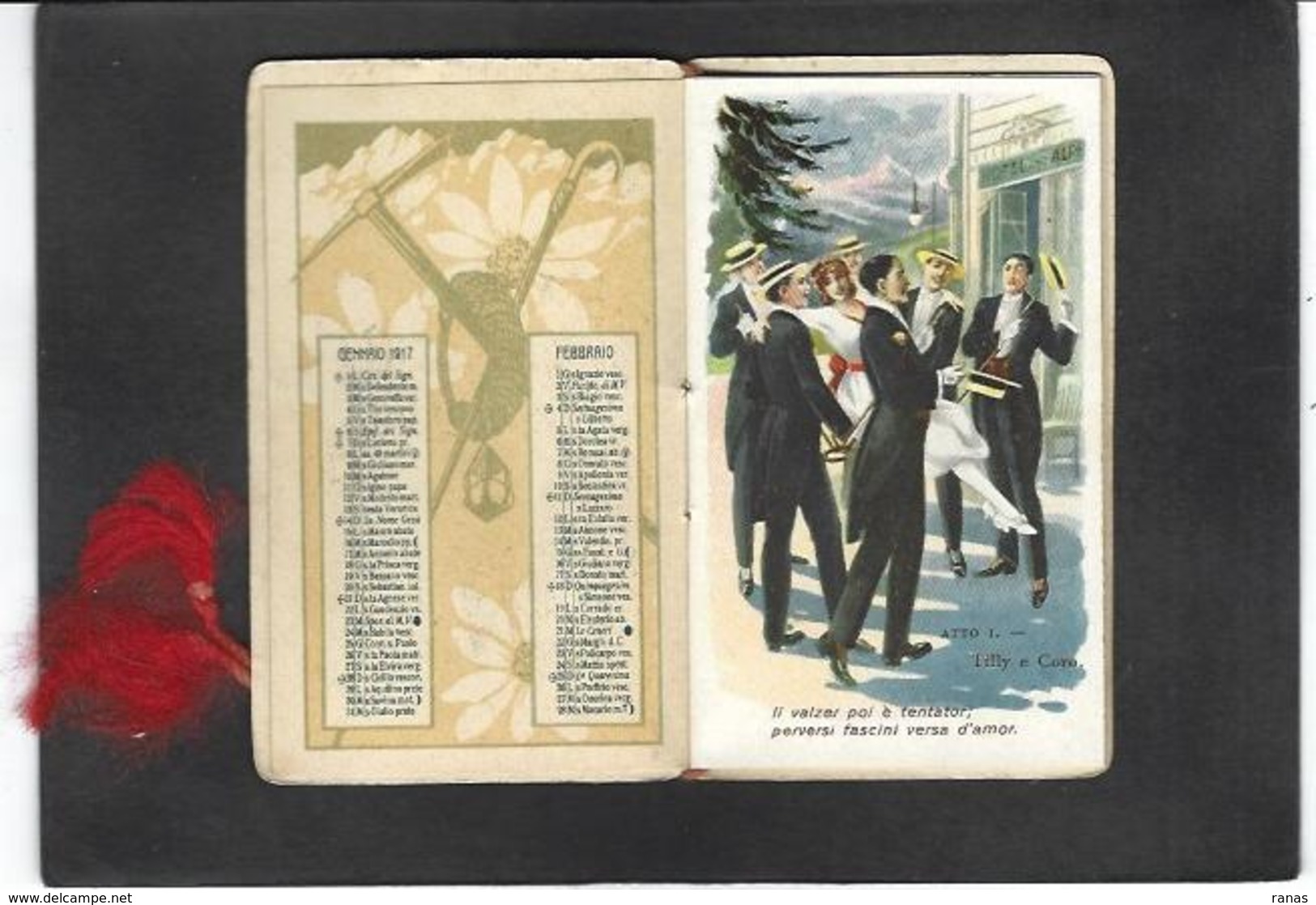 Calendrier 1917 Italie Italia 9 X 5,5 Voir Scans Alpinisme 16 Pages Gaufré Embossed - Petit Format : 1901-20