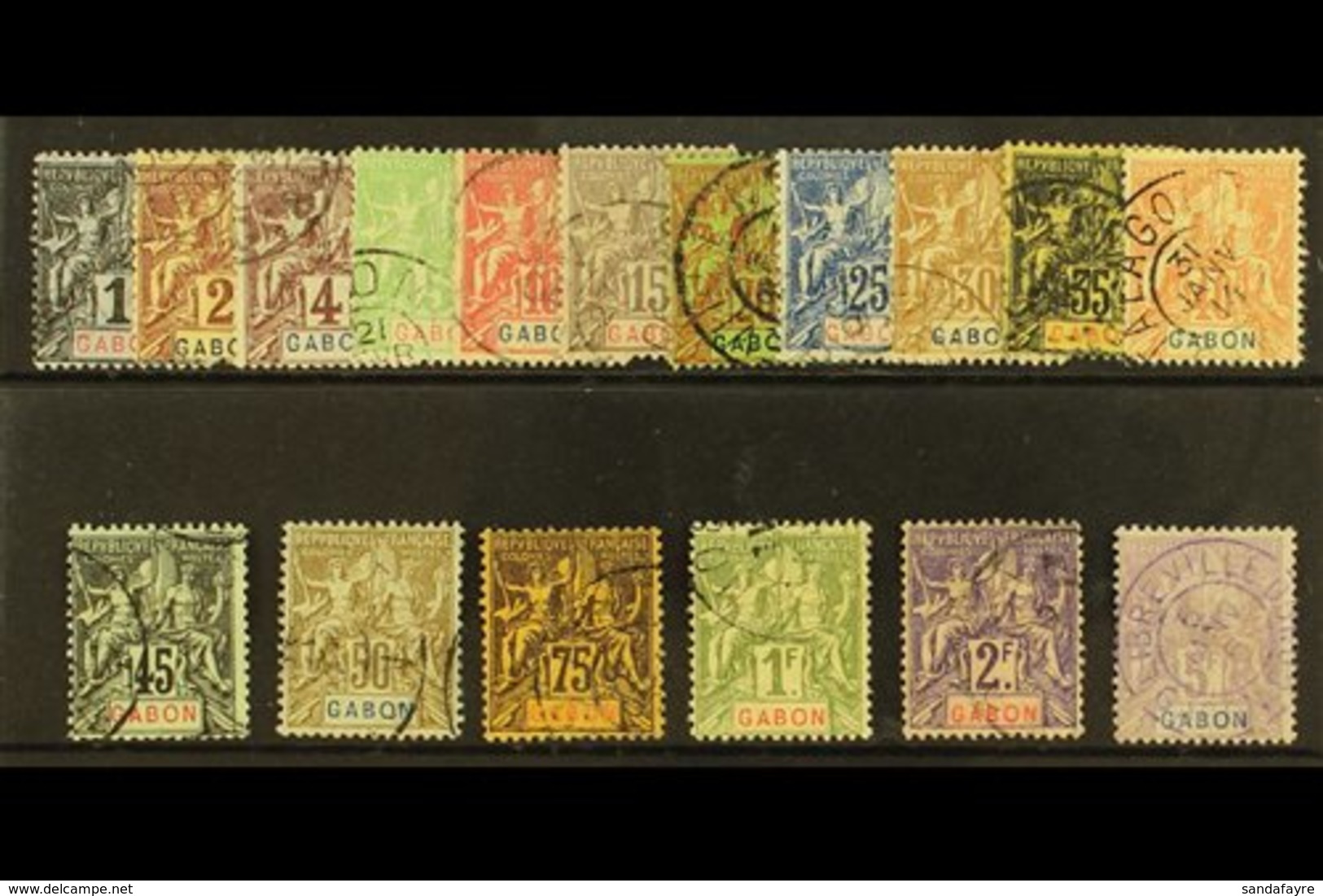 GABON 1904-07 Complete "Tablet" Set, Yvert 16/32, Very Fine Used. (17 Stamps) For More Images, Please Visit Http://www.s - Autres & Non Classés