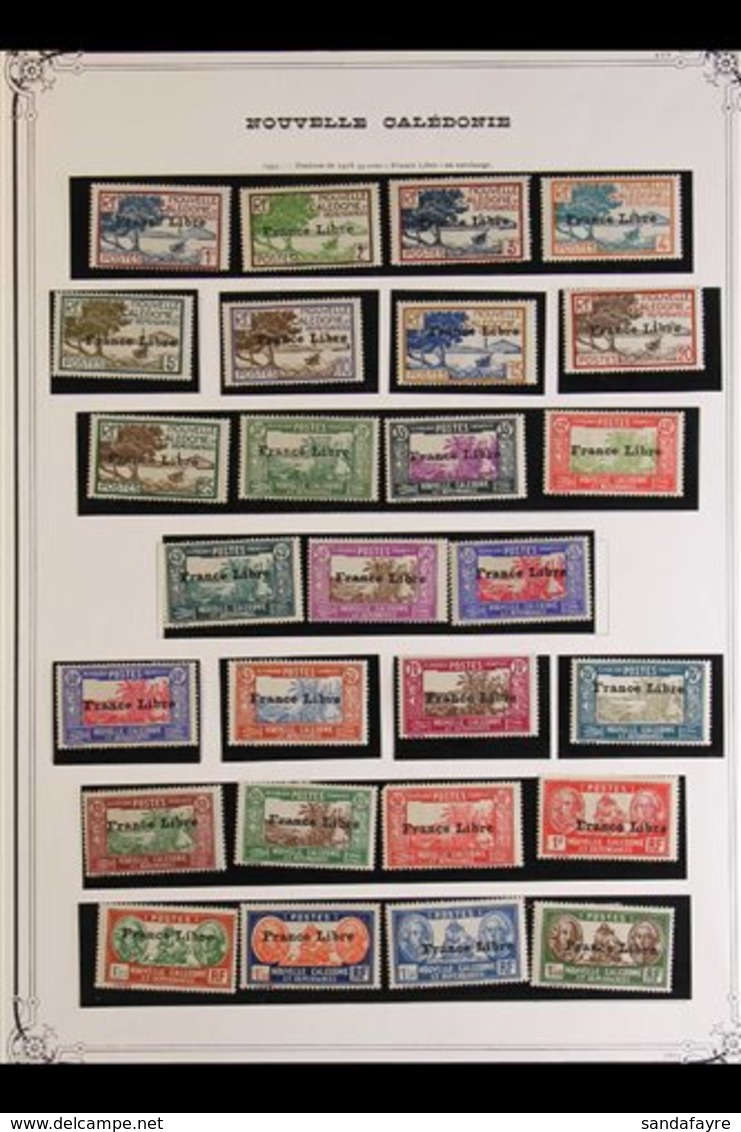 NEW CALEDONIA 1941-1945 FINE MINT A Complete Run Yvert 195 Through To 258 Including The "France Libre" Overprinted Compl - Sonstige & Ohne Zuordnung
