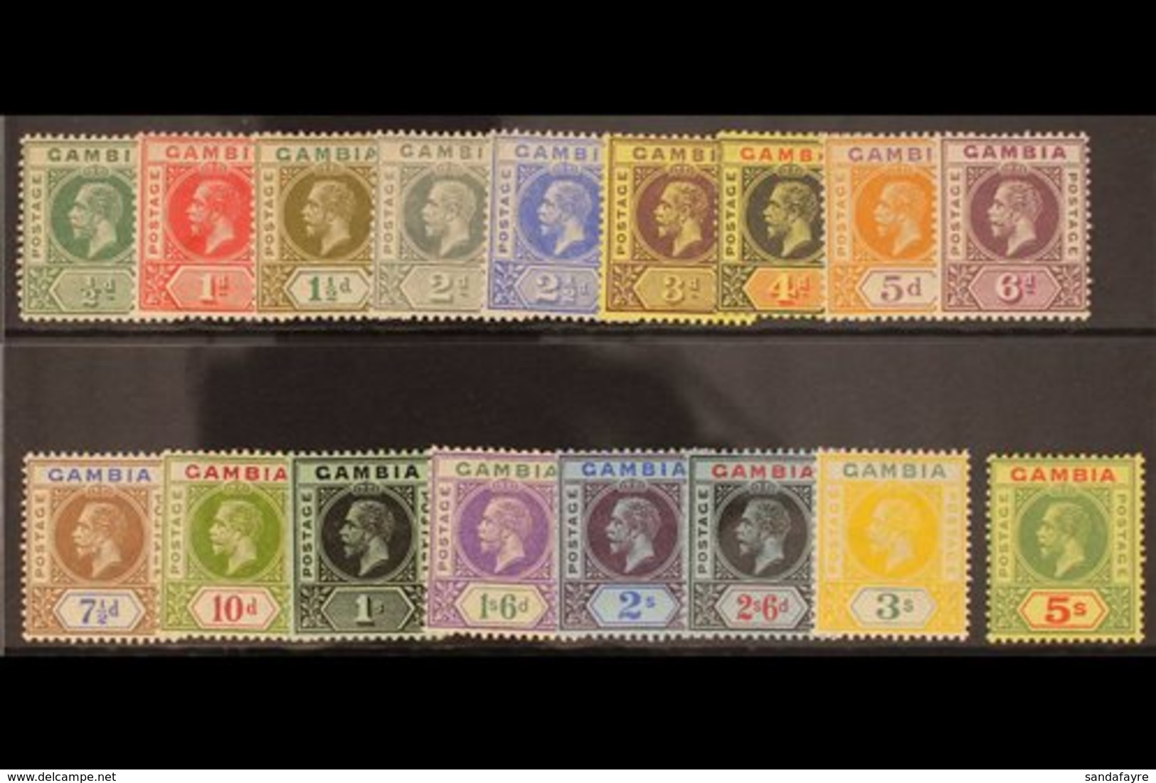 1912-22 KGV MCA Wmk Complete Definitive Set, SG 86/102, Fine Mint. (17 Stamps) For More Images, Please Visit Http://www. - Gambia (...-1964)