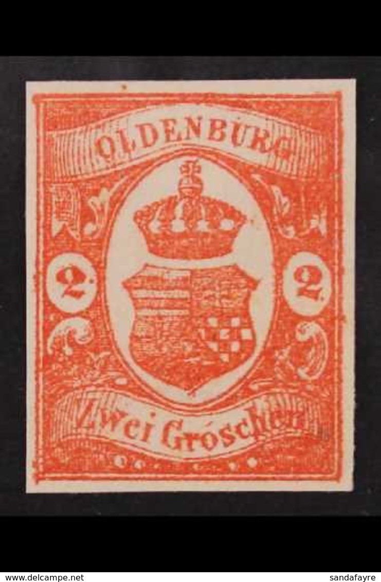 OLDENBERG 1861 2g Red SPERATI FORGERY (reproduction C) Unused With 4 Margins. Sperati Handstamp On Reverse. For More Ima - Sonstige & Ohne Zuordnung