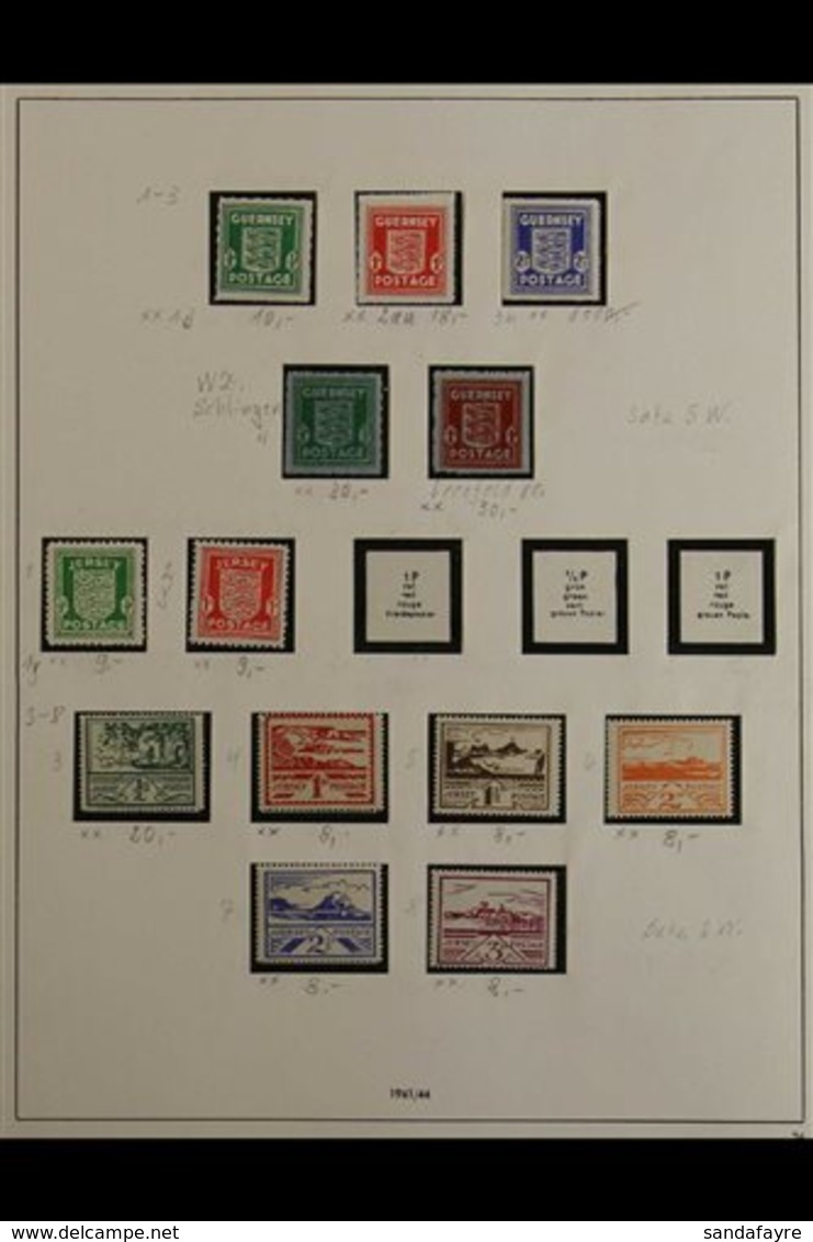 CHANNEL ISLANDS 1941-1944 Collection. With GUERNSEY Mi & SG 1/5 Never Hinged Mint, Plus 1941 (Jan) Cover Bearing KGVI De - Andere & Zonder Classificatie