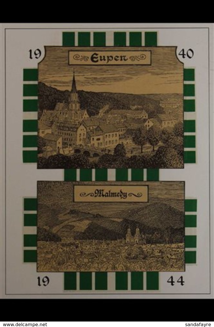 EUPEN & MALMEDY 1940-1944 Interesting Collection Of COVERS & POSTCARDS Presented On Leaves, Includes Items Bearing Germa - Sonstige & Ohne Zuordnung