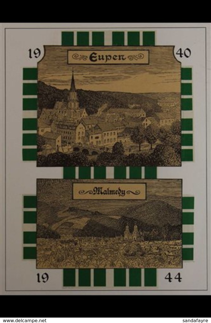 EUPEN & MALMEDY 1940-1944 Interesting Collection Of COVERS & POSTCARDS Presented On Leaves, Includes Items Bearing Germa - Other & Unclassified