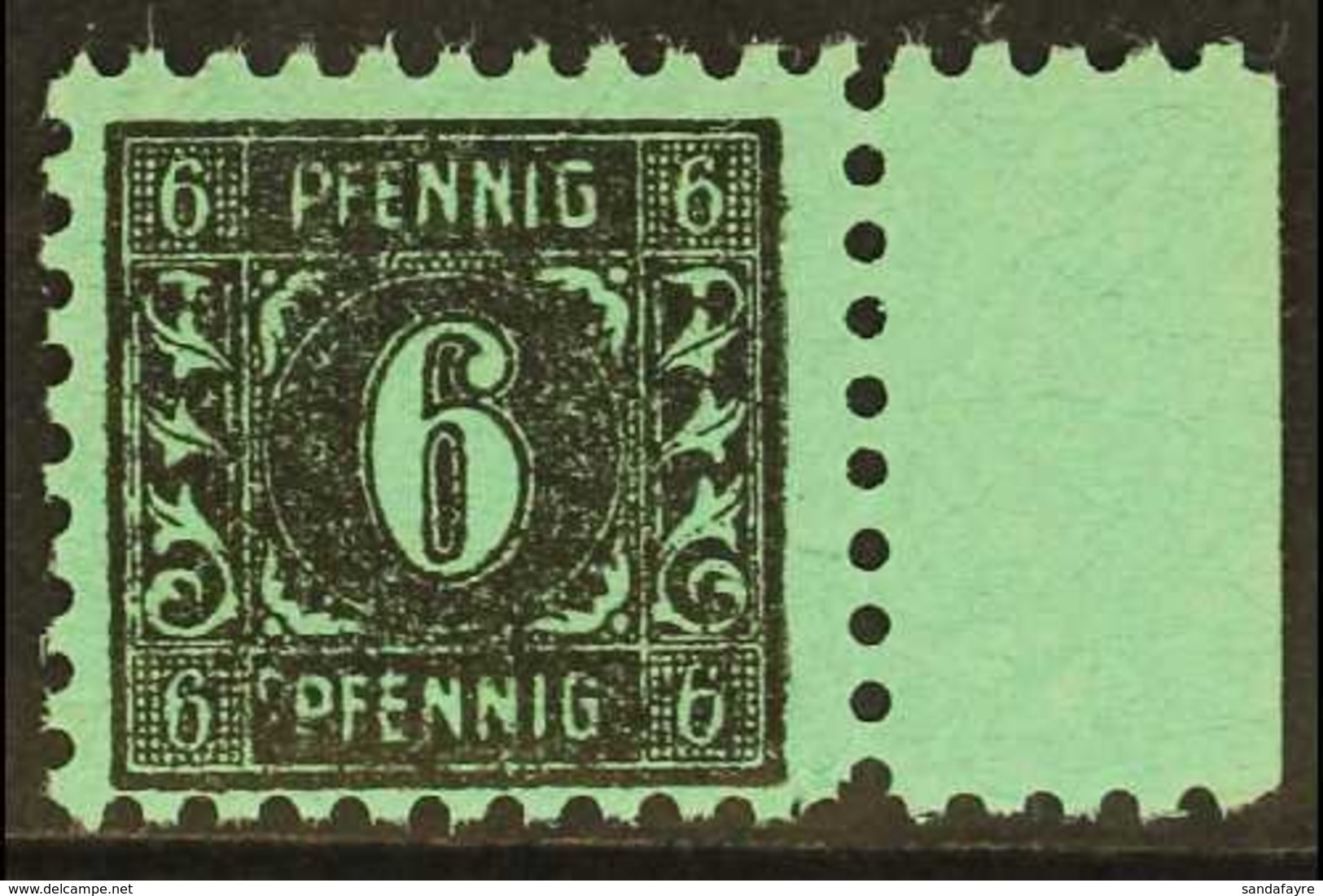 RUSSIAN ZONE MECKLENBURG-VORPOMMERN 1945-46 6pf Black On Opal Green With Large Circle Upper Left Next To "P" Of Lower "P - Sonstige & Ohne Zuordnung