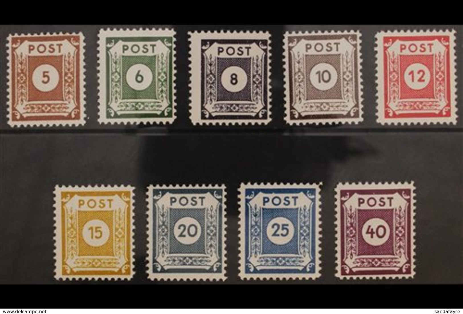 RUSSIAN ZONE EAST SAXONY 1945 COSWIG Local Postmaster Perforation 11½ Complete Set, Michel 42/50 D III, Never Hinged Min - Autres & Non Classés