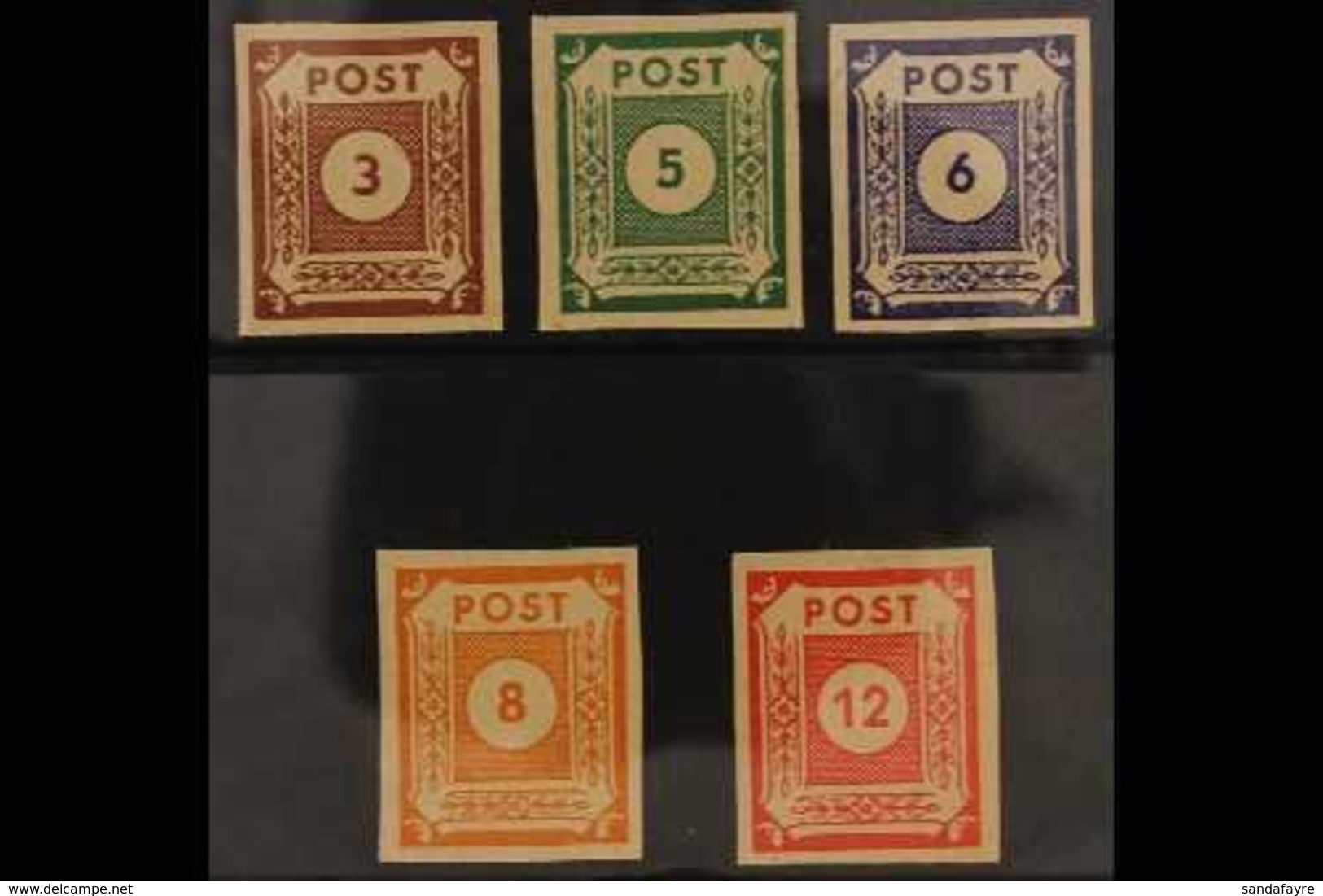 RUSSIAN ZONE EAST SAXONY 1945 (Nov-Dec) Complete IMPERF Set, Michel 56/60 U, Very Fine Mint, Fresh. (5 Stamps) For More  - Autres & Non Classés