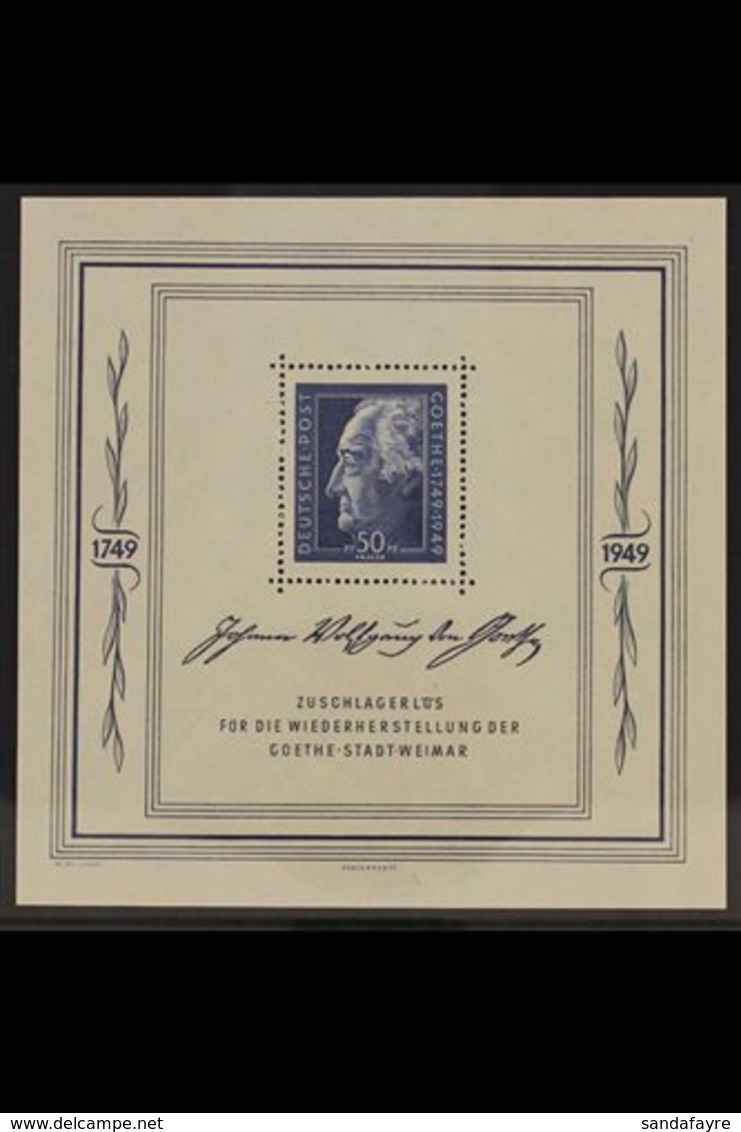 RUSSIAN ZONE GENERAL ISSUES 1949 Goethe Miniature Sheet (Michel Block 6, SG MSR59a), Never Hinged Mint, Very Fresh. For  - Andere & Zonder Classificatie