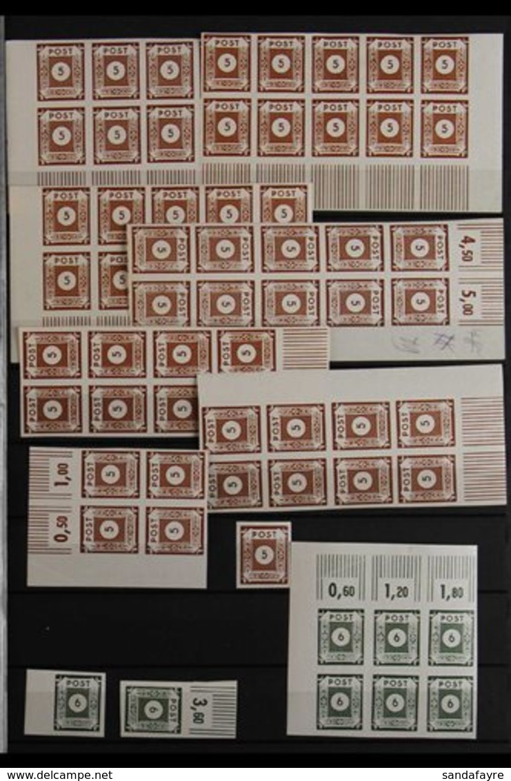 RUSSIAN ZONE 1945-1946 SUPERB NEVER HINGED MINT ACCUMULATION Of Various Perf & Imperf Issues Mostly In Strips And Blocks - Autres & Non Classés